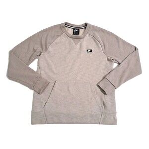 Nike Sportswear Fleece Sweatshirt Sweater Men's Small Colorblock Taupe Gray NSW